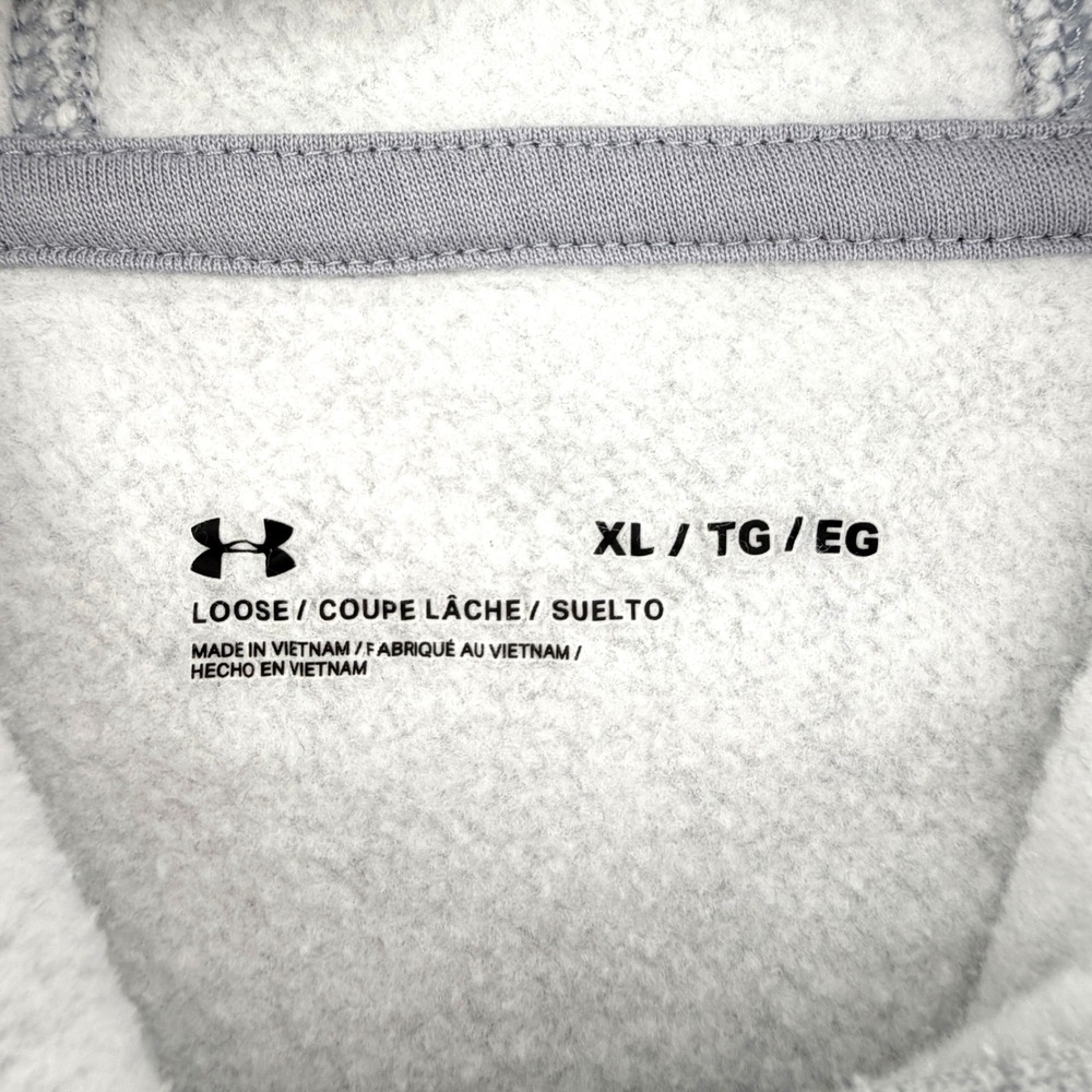 Under Armour Hoodie Womens XL Gray Pink Logo Good Loose Fit Pullover Sweatshirt - Picture 5 of 8